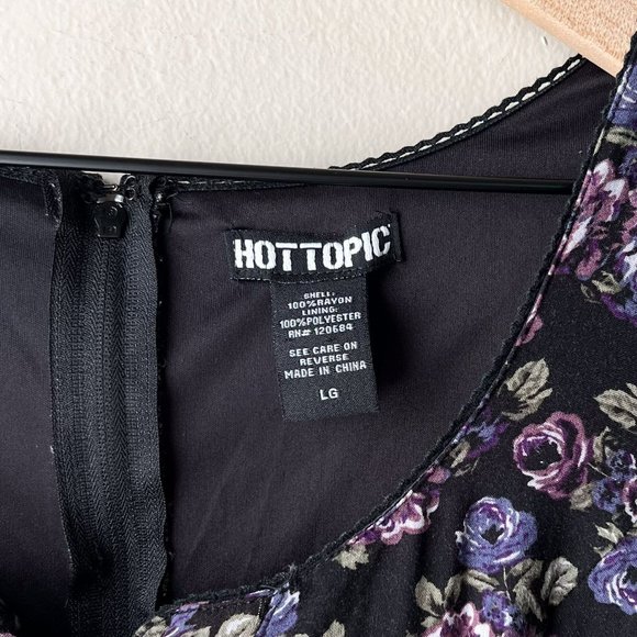 Hot Topic Vintage Purple Rose Hi-Low Hem Dress - Picture 11 of 12